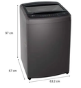 Lavadora LG carga superior 16kg gris oscuro