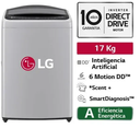 Lavadora LG 17 kg AI DD inteligencia artificial gris
